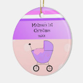 Ornement de Noël premier bébé buggy violet (Gauche)
