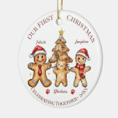 Ornement de Noël - Premier Noël avec notre chat (Gauche)