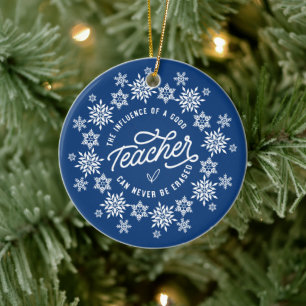 Ornement de Noël Professeur Flocon de Neige Rouge