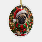 Ornement de Noël Pug Adorable (Droite)
