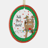 Ornement de Noël Reindeer Round Personnaliser (Droite)