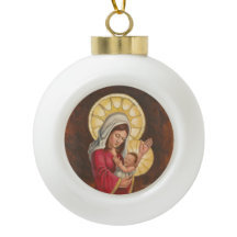 Ornement de Noël représentant la Vierge et l'Enfan