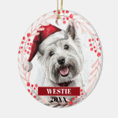 Ornement de Noël représentant un terrier Westie av (Gauche)