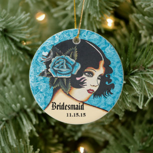 Ornement de Noël Robe de Mariée Aqua Demoiselle d'