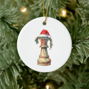 Ornement de Noël roi cavalier d'échecs double face