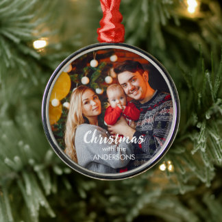 Ornement de Noël rond personnalisé pour sapin de N