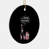 Ornement de Noël Rose & Noir (Droite)