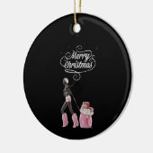 Ornement de Noël Rose & Noir (Gauche)