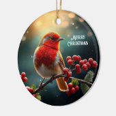Ornement de Noël Rouge Robin (Gauche)