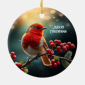 Ornement de Noël Rouge Robin (Dos)