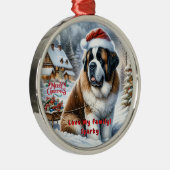 Ornement de Noël Saint Bernard sur mesure (Droite)