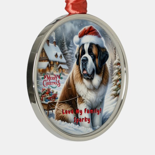 Ornement de Noël Saint Bernard sur mesure (Droite)