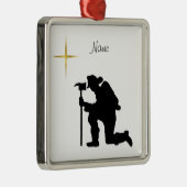 Ornement de Noël Silhouette Fireman Kneeling (Droite)