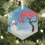 Ornement de Noël Snowman<br><div class="desc">Snowman Moon Stars Designs de Noël par Sandra</div>