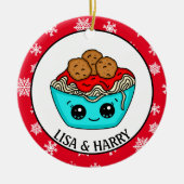 Ornement de Noël Spaghetti | Jeu romantique (Devant)