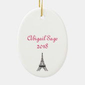 Ornement de Noël Tour Eiffel Paris personnalisé (Dos)
