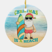 Ornement de Noël Tropical Père Noël (Dos)