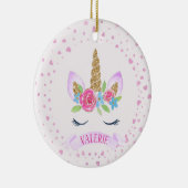 Ornement de Noël Unicorne Personnalisé Pour Fille (Droite)