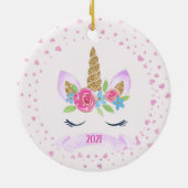 Ornement de Noël Unicorne Personnalisé Pour Fille (Dos)