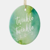 Ornement de Noël vert avec photo personnalisée (Droite)