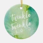 Ornement de Noël vert avec photo personnalisée (Devant)