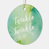 Ornement de Noël vert avec photo personnalisée (Gauche)