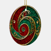 Ornement de Noël Vert Or Rouge (Droite)