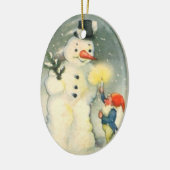 Ornement de Noël Vintage Elf et Snowman (Gauche)