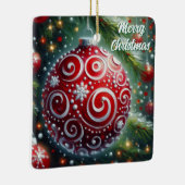 Ornement de Noël Whimsical Red White (Droite)