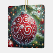 Ornement de Noël Whimsical Red White (Gauche)