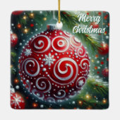 Ornement de Noël Whimsical Red White (Dos)