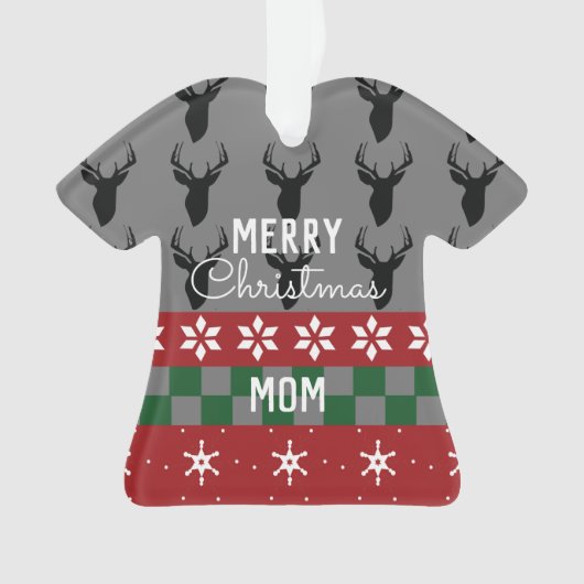 Ornement de nom de pull moche de Noël joyeux (devant)