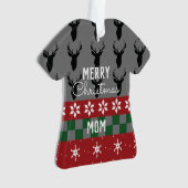 Ornement de nom de pull moche de Noël joyeux (devant)