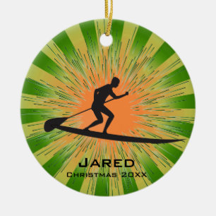 Ornement de paddle-board personnalisé
