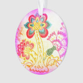 ornement de palmier rose brodé (devant)