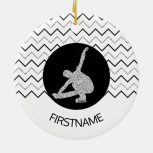 Ornement de patinage artistique - Argent noir (hom