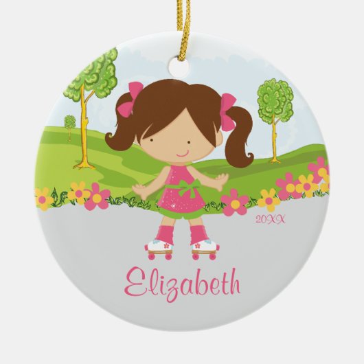 Ornement de patinage de Noël de fille de patineur (Devant)