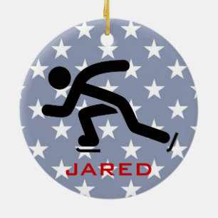 Ornement de patinage de vitesse personnalisé