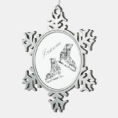 Ornement de patinage sur glace - Patins d'argent (Vue impression)