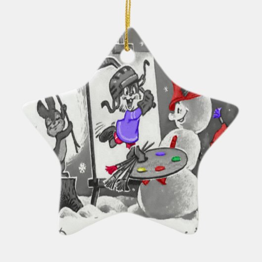 Ornement de peinture de Snowman (Devant)