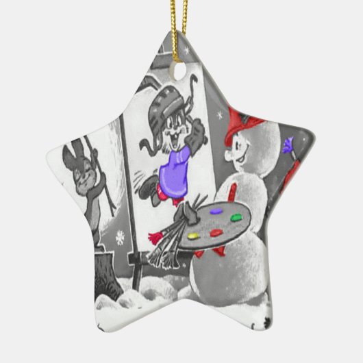 Ornement de peinture de Snowman (Gauche)