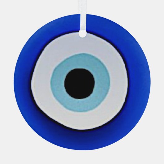 Ornement de pendage en verre imprimé aux yeux mal (Verso)