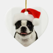 Ornement de Père Noël de chien de Boston Terrier (Dos)