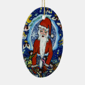 Ornement de Père Noël de Noël - paix du monde (Droite)