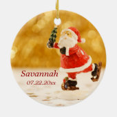 Ornement de Père Noël personnalisé premier par (Dos)