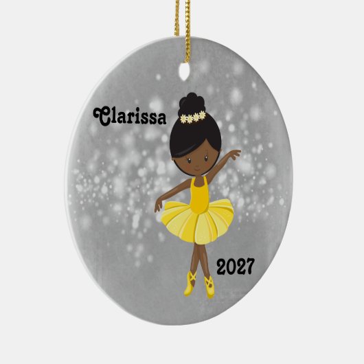 Ornement de petite fille noire personnalisée (Droite)
