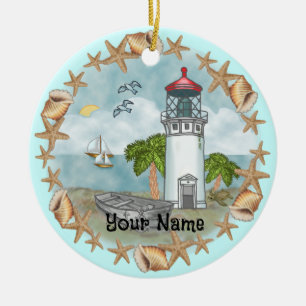 Ornement de phare aux coquillages d'Hawaii