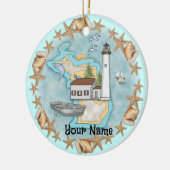Ornement de phare Michigan Shells (Gauche)