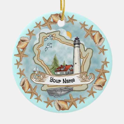 Ornement de phare Wisconsin Shells (Devant)