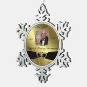 Ornement de photo d'anniversaire de mariage d'or (Vue impression)